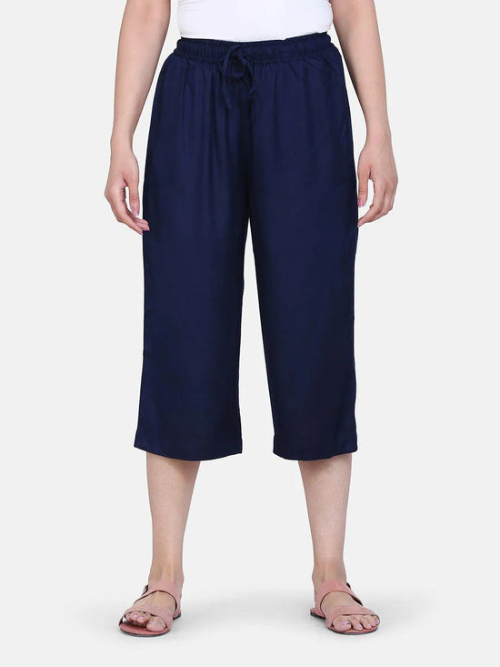 PowerSutra Rayon Culottes - Navy Blue