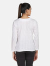 PowerSutra White Comfort Striped Casual Shirt