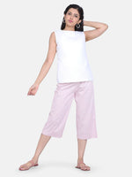 PowerSutra Dot Pattern Cotton Silk Culottes - Baby Pink