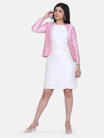 Women Solid Standard Pink Full Sleeve Jacket