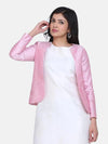 Women Solid Standard Pink Full Sleeve Jacket