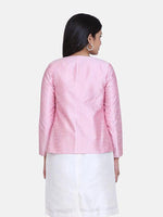 Women Solid Standard Pink Full Sleeve Jacket