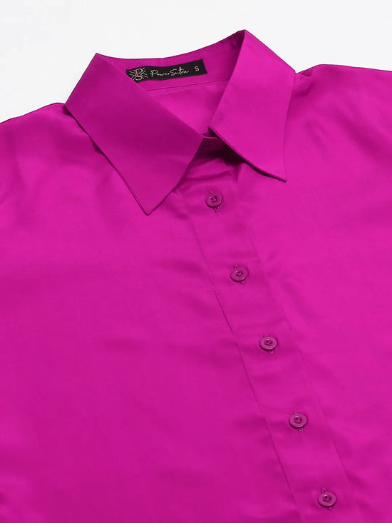 PowerSutra Collared Crepe Shirt- Pink