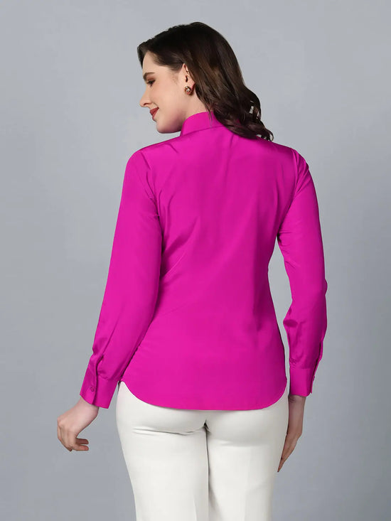 PowerSutra Collared Crepe Shirt- Pink