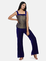 Velvet Pant Suit - Royal Blue