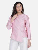 Dupion Pant Suit - White and Pink