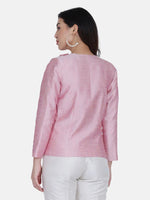 Dupion Pant Suit - White and Pink