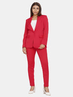 Women's Formal Stretch Pant Suit - Red