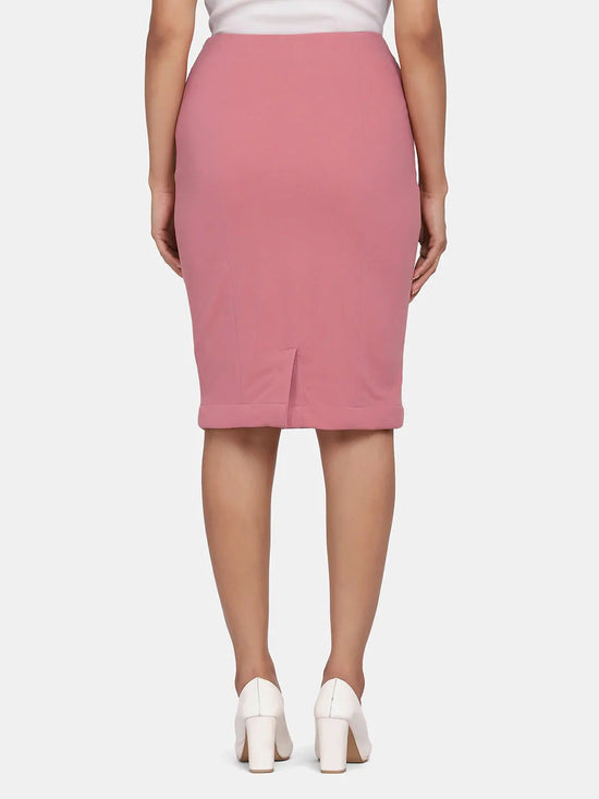 PowerSutra Pink Stretch Pencil Skirt