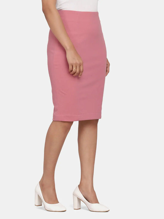 PowerSutra Pink Stretch Pencil Skirt