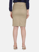 PowerSutra HazelWood Beige Straight Skirt