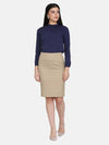 PowerSutra HazelWood Beige Straight Skirt