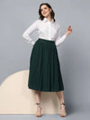 PowerSutra Bottle Green Pleated Skirt