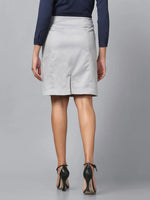 PowerSutra Grey Polycotton Straight Skirt