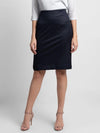 PowerSutraNavy Blue Poly Cotton Straight Skirt