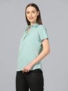 Regular crepe Top: Light blue