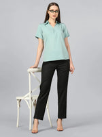 Regular crepe Top: Light blue