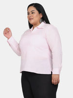 Cotton Linen Top for Office- Baby Pink