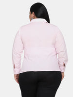 Cotton Linen Top for Office- Baby Pink