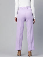 Comfort Fit Stretch Pleated Trouser - Lavender