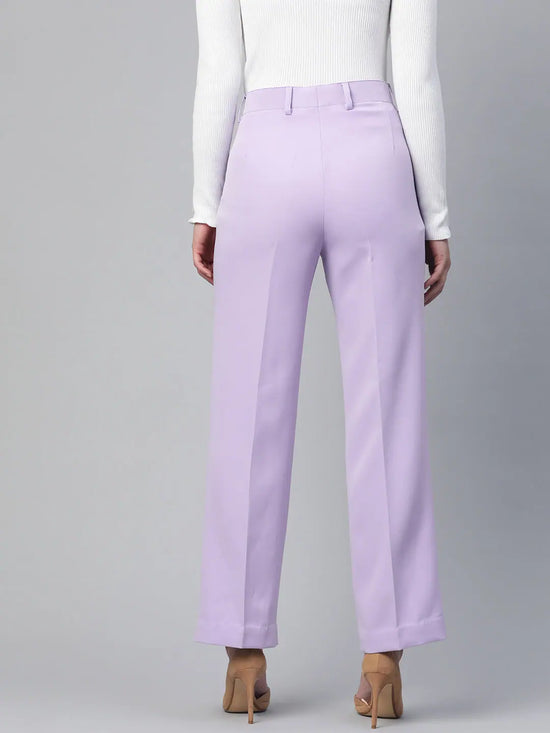 Comfort Fit Stretch Pleated Trouser - Lavender