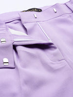 Comfort Fit Stretch Pleated Trouser - Lavender