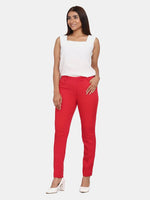 Slim Fit Trousers for Women - Red