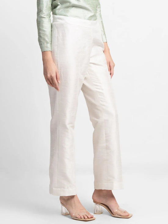 Dupioni Trouser - Creamy White