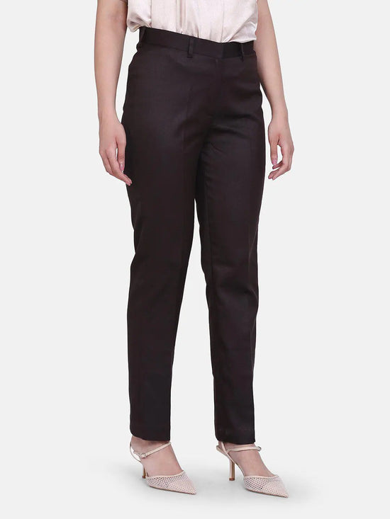 Poly Cotton Trouser - Chocolate Brown