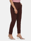 Slim-Fit Stretch Trousers For Women- Chocolate Brown