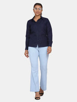 Bell Bottom Stretch Trousers For Women - Sky Blue