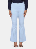 Bell Bottom Stretch Trousers For Women - Sky Blue