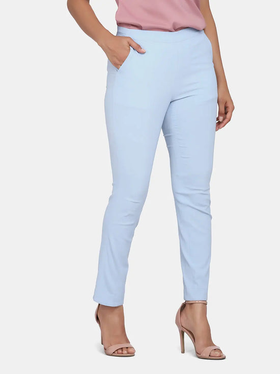 Women’s Slim Fit Trousers - Sky Blue