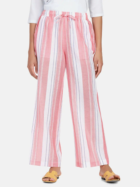 Striped Cotton Pyjama - Peach