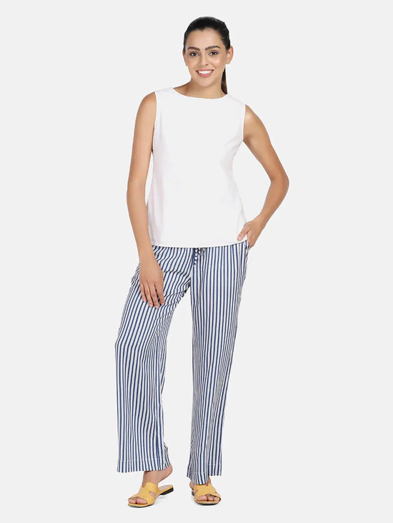 Striped Cotton Pyjama - Blue