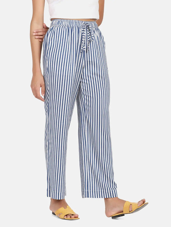 Striped Cotton Pyjama - Blue