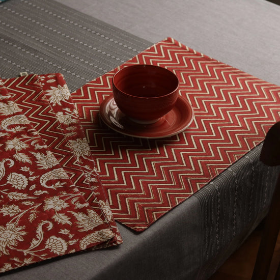 All Over Red Placemats 33Cmx 45Cm Set Of 6