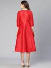 Amp Soild Red Women Long Dress