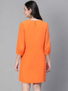 Enhanced Orange Embellished Elsaticated Women Maternity Dress