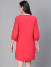 Elegant Red Embellished Elsaticated Women Maternity Dress