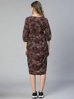 Multicolor Ruffled Elasticated Floral Printed Women Maternity Dress