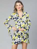 Superb Floral Print Wrapped Women Maternity Dress