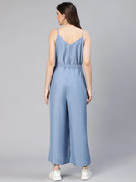 Women Solid Standard Blue Jumpsuits & Sets