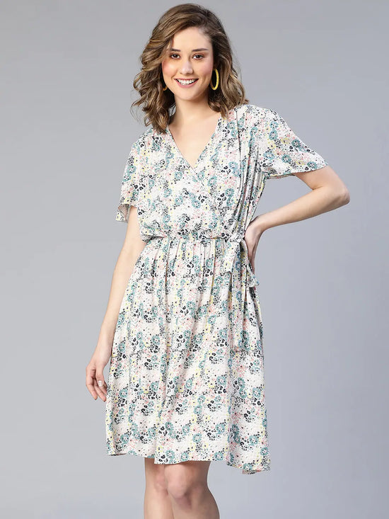 Nobled Floral Print Elasticated Women Dress