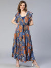 Women Multicolor Floral Print Stylish Viscose With Attached Cami Dress