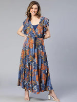 Women Multicolor Floral Print Stylish Viscose With Attached Cami Dress