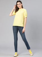 Cheesy Yellow Short Sleeve Women Top