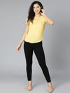 Sunglowed Yellow Short Sleeve Women Top