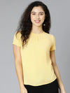 Sunglowed Yellow Short Sleeve Women Top