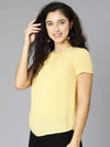 Sunglowed Yellow Short Sleeve Women Top